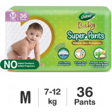 Deals, Discounts & Offers on Baby Care - Dabur Baby Super Pants | Infused with Aloe Vera, Shea Butter & Vitamin E | Insta-Absorb Technology | 12 Hrs Zero Leakage - M(36 Pieces)