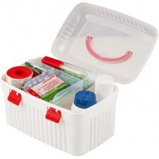 Deals, Discounts & Offers on Kitchen Containers - POLYSET First Aid Multi-Purpose Medicine Storage Box with Detachable Tray and Handle - 3 L Plastic Utility Container(White)