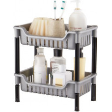 Deals, Discounts & Offers on  - Polyset Elite Kitchen Multipurpose Trolley Utility Organiser Rack 2Tier-Silver Cutlery Kitchen Rack(Plastic)