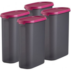 Deals, Discounts & Offers on Kitchen Containers - Polyset Magic Seal Oval Container 2300ML Black Bottom Pink Lid, - 2300 ml Plastic Utility Container(Pack of 4, Pink)
