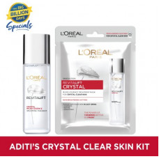 Deals, Discounts & Offers on  - L'Oral Paris Aditi's Crystal Clear Skin Kit | Revitalift Crystal (Micro-Essence Serum, 22ml + Sheet Mask, 25gm) (Combo Offer)(47 g)