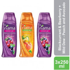 Deals, Discounts & Offers on  - FIAMA Blackcurrant & Bearberry, Peach and Avacado Shower Gel, Pack of 3(3 x 250 ml)