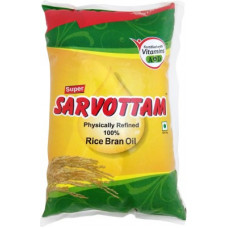 Deals, Discounts & Offers on Food and Health - [Supermart] Super Sarvottam Physically refined Rice Bran Oil Pouch(1 L)