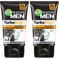 Deals, Discounts & Offers on  - GARNIER Men Turbo Bright Facewash - Charcoal Skin Brightening Facewash, 150gm (Pack of 2) Face Wash(300 g)