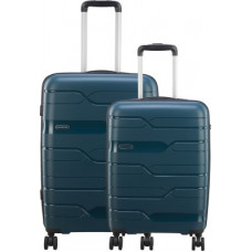 Deals, Discounts & Offers on  - ARISTOCRATHard Body Set of 2 Luggage - WAVE STROLLY 360 CB+MD DARK GREEN - Green