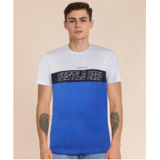 Deals, Discounts & Offers on  - M7 By MetronautColor Block Men Round Neck Blue T-Shirt