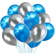 Deals, Discounts & Offers on  - Party Propz Solid 100Pcs Blue and Silver Metallic Balloons For Birthday Decorations Items (Blue, Silver, Pack of 100)
