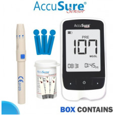 Deals, Discounts & Offers on Electronics - AccuSure Sensor 4th Generation GDH FAD ENZYME ISO 15197: 2015 Glucometer(Black)