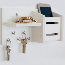Deals, Discounts & Offers on  - WORA Multipurpose Key Holders and Storage Racks Particle Board Wall Shelf(Number of Shelves - 1, White)