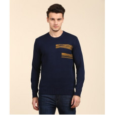 Deals, Discounts & Offers on  - [Size XXL] LEESolid Round Neck Casual Men Blue Sweater