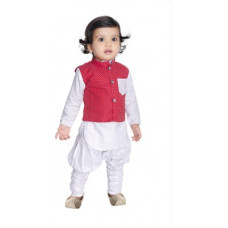 Deals, Discounts & Offers on  - Smart RAHOBoys Festive & Party Kurta, Waistcoat and Pyjama Set(Red Pack of 1)