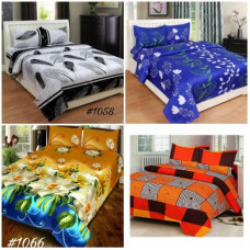 Deals, Discounts & Offers on  - SUJATA 150 TC Polycotton Double 3D Printed Bedsheet(Pack of 4, Multicolor)