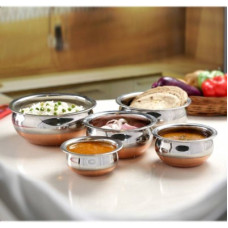 Deals, Discounts & Offers on Cookware - Classic Essential Copper bottom induction friendly handi Induction Bottom Cookware Set(Stainless Steel, 5 - Piece)