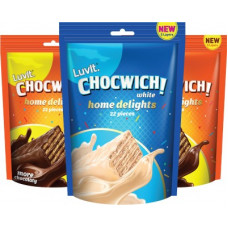 Deals, Discounts & Offers on Food and Health - LuvIt Chocwich & Chocwich White Home Delights Wafer Chocolates | Crunchy & Delicious | Homepack | Gift Combo Bars(3 x 187 g)