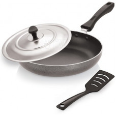 Deals, Discounts & Offers on Cookware - iVBOX Ultima-24cm (No-Induction Bottom) Non-Stick Cookware Frying Pan with Lid 2 L Capacity(Aluminium, Non-stick)