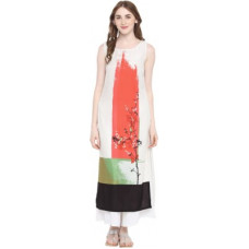 Deals, Discounts & Offers on  - [Size M] Rangmanch by PantaloonsWomen Printed Cotton Rayon Blend Straight Kurta(Green)