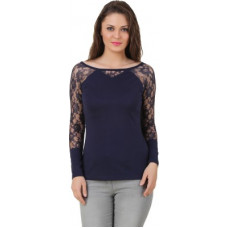 Deals, Discounts & Offers on Laptops - [Size XL] TEXCOParty Regular Sleeves Solid Women Blue Top
