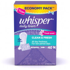 Deals, Discounts & Offers on  - Whisper Daily Liners Clean and Fresh Pantyliner(Pack of 40)