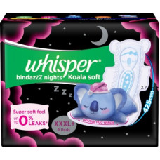 Deals, Discounts & Offers on  - Whisper Bindazzz Nights Koala Soft XXXL+ Sanitary Pad(Pack of 8)
