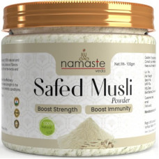 Deals, Discounts & Offers on  - Namaste Veda 100% Pure and Natural Safed Musli Root Powder For Inner Strength & Vitality, Stamina & Performance, Natural Immunity; Chlorophytum Borivilianum(100 g)