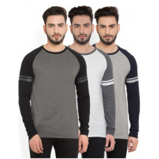 Deals, Discounts & Offers on  - BillionPerfectFit Solid Men Round or Crew White, Grey T-Shirt(Pack of 3)