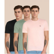 Deals, Discounts & Offers on  - Fort CollinsSolid Men Round Neck Multicolor T-Shirt(Pack of 3)