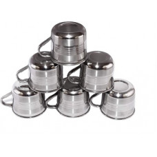 Deals, Discounts & Offers on  - FortunShop Pack of 6 Steel Royal Steel Tea Cup/Coffee Cup, Set of 6 Piece, Sliver,120ml(Silver)