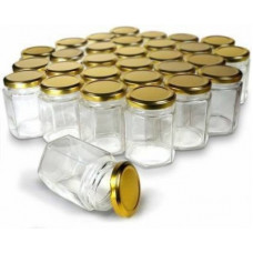 Deals, Discounts & Offers on Kitchen Containers - CROCO JAR - 250 ml Glass Cereal Dispenser(Pack of 6, Gold)