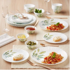 Deals, Discounts & Offers on  - [Pre-Book] Larah by Borosil Pack of 24 Opalware Dinner Set(Microwave Safe)