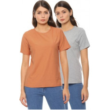 Deals, Discounts & Offers on Laptops - VAN HEUSENCasual Regular Sleeves Solid Women Orange Top
