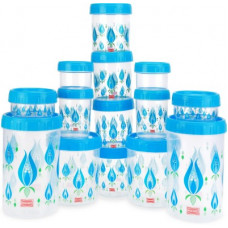 Deals, Discounts & Offers on Kitchen Containers - POLYSET Twisty 14 pcs - 175 ml, 1475 ml, 225 ml, 1050 ml, 540 ml, 295 ml Plastic Grocery Container(Pack of 14, Blue)
