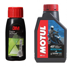 Deals, Discounts & Offers on Lubricants & Oils - 3M 2wh Engine Oil Flush (50 ml) + Motul Scooter LE 10W30 Engine Oil (800 ml)