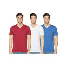 Deals, Discounts & Offers on Men - [Size S] Amazon Brand - Symbol Men's Solid Regular T-Shirt (Pack of 3) (SS20SYMTEE41-K_Maroon, White, Blue S)