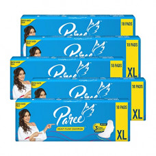 Deals, Discounts & Offers on Health & Personal Care - Paree Dry Feel Sanitary Pads XL - 18 Pads (Combo of 5)
