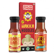 Deals, Discounts & Offers on  - MasterChow Hot Chilli Garlic Noodle Kit With Hakka Noodles (300 gm) + Chilli & Garlic Bang Bang (220gm) + Hot and Spicy Fireball (220 gm) Cooking Sauce | Serves 4-5 Meals
