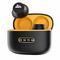 Deals, Discounts & Offers on Headphones - WeCool BT1 Stylish Earbuds with Magnetic Charging Case IPX5 Wireless Earphones with Digital Battery Indicator For Crisp Sound Bluetooth Earphones For Secure Sports Fit (Black with Yellow)