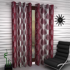 Deals, Discounts & Offers on  - Home Sizzler 1 Piece Eyelet Polyester Window Curtain - 5 ft, Maroon