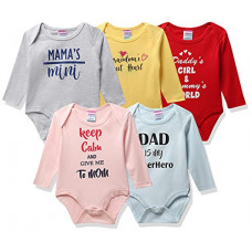 Deals, Discounts & Offers on Baby Care - [Size 6- 9M] Mom's Love HF FS Written QUTATION P05 Girls INF Bodysuit Regular Baby and Toddler Sleepers (Pack of 5)