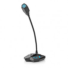 Deals, Discounts & Offers on  - Amigo Nedis Gooseneck Gaming Microphone | with Mute Button | 1.5 mm USB Cable |3.5 MM Audio Connector | Compatible with Desktop, PC, Laptop, Mac & PS4 (Black/Grey)