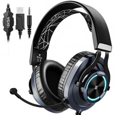 Deals, Discounts & Offers on  - Eksa E3000 Gaming Wired Over Ear Headphones With Mic With Stereo With Noise Cancelling Mic, Led Light With For Mobile, Laptop, Pc, Ps4, Ps5, Xbox One (Silver)