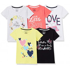 Deals, Discounts & Offers on  - [Size 2 - 3YRS] Easybuy Girl's Regular Fit T-Shirt (Pack of 5)