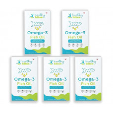 Deals and Offers on  - Healthy Bliss Omega-3 1000mg Capsules with Fish oil - EPA + DHA Enriched - 30Capsules (Pack of 5) Set of 150 Capsule. Deals, Discounts & Offers on  - Healthy Bliss Omega-3 1000mg Capsules with Fish oil - EPA + DHA Enriched - 30Capsules (Pack of 5) Set of 150 Capsule.