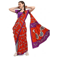 Deals, Discounts & Offers on Women - Ethnic Junction Women's Silk Blend Printed Saree With Blouse Piece (EJ7023-Chasma-Purple_Red&Purple)