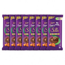 Deals, Discounts & Offers on  - Cadbury Dairy Milk Silk Roast Almond with whole nuts Chocolate Bar, 58g - Pack of 8