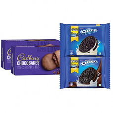 Deals, Discounts & Offers on  - Cadbury Biscuits Combo (Oreo Vanilla,300g, Oreo Chocolate,300g & Chocobake Cookies,150g (Pack of 2))