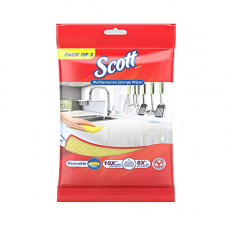 Deals, Discounts & Offers on  - SCOTT Multi Purpose Kitchen Cleaning Sponge Wipe- Pack of 3 Color Reusable Wipes from Kimberly Clark, Multicolour, 15 * 20 cm (63331)