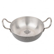 Deals and Offers on Cookware - Taluka Aluminium Black Coated Designer Kadhai Wok, (1.5 L, 8 X 3 Inch, Steel Silver) Deals, Discounts & Offers on Cookware - Taluka Aluminium Black Coated Designer Kadhai Wok, (1.5 L, 8 X 3 Inch, Steel Silver)