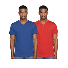 Deals, Discounts & Offers on Men - [Size M, L] Amazon Brand - Symbol Men's Solid Regular Fit Half Sleeve Cotton T-Shirt (Combo Pack of 2)