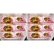 Deals, Discounts & Offers on  - Kuber Industries Fruit Basket Design 6 Pieces PVC Refrigerator/Fridge Multipurpose Drawer Mat Set (Pink)