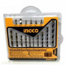 Deals, Discounts & Offers on  - KROST 16pcs ingcco drill set Stainless Steel All in One Assorted Drill Bits and Screwdriver Bits (Black, 16 Piece)